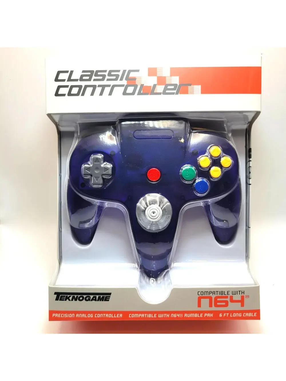 Nintendo 64 Wired Controller for N64 - TeknoGame® - Clear Grape Purple - NEW!